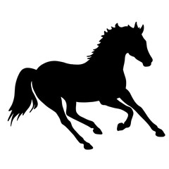 Fototapeta na wymiar Icon of horse silhouette. Black illustration of mustang stallion