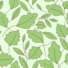Seamless spring pattern with leafs
