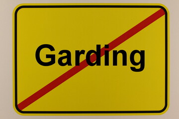 Illustration eines Stadtausgangsschildes der Stadt Garding