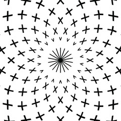 Geometric vector pattern with triangular elements. abstract ornament for wallpapers and backgrounds. Black and white colors.
