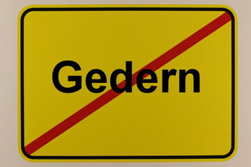 Illustration eines Stadtausgangsschildes der Stadt Gedern