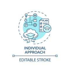 Individual approach concept icon. Online teaching tips. Homework depends entirely on skills of students idea thin line illustration. Vector isolated outline RGB color drawing. Editable stroke