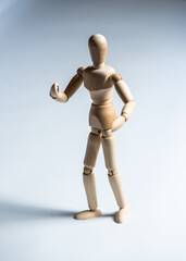 wooden man on white background. Concept