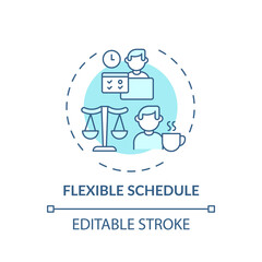 Flexible schedule concept icon. Online tutoring benefits. Study time differs from standart and suits students idea thin line illustration. Vector isolated outline RGB color drawing. Editable stroke