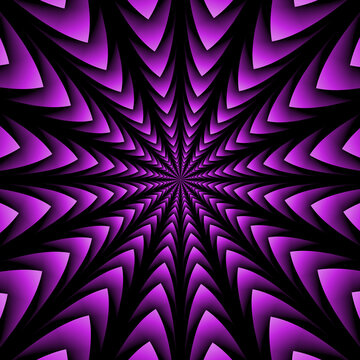 Spear Points in Pink   An abstract fractal creation with an optically challenging spear point design in black and pink.