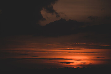 sunset landscape with colorfully clouds