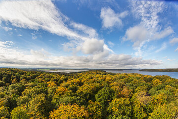 Fototapeta na wymiar landscape with trees an the Baltic Sea in autumn