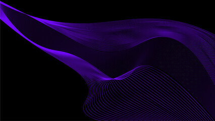 Black purple wave background vector