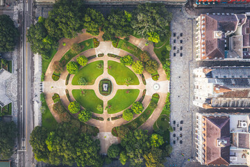 New Orleans Saint Louis church in the morning from above