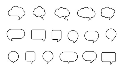 Vector Perfect Speech Bubbles With Editable Strokes. Blank Isolated Flat Stickers