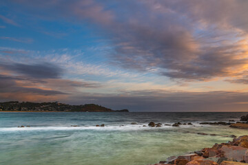 Sunrise seascape as the rain clouds move on