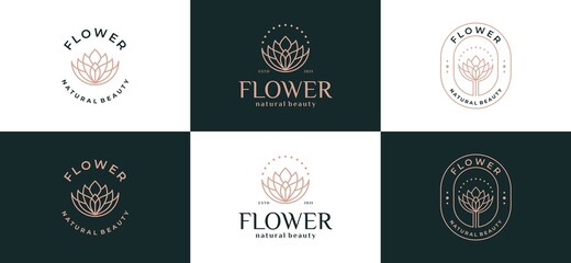 Fototapeta na wymiar abstract logo flower leaf logo design illustration