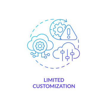 Limited Customization Concept Icon. SaaS Challenge Idea Thin Line Illustration. Developing Software Applications Process. Offering Personalized Options. Vector Isolated Outline RGB Color Drawing