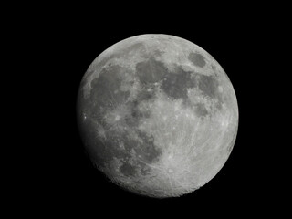 Full moon with black sky and details