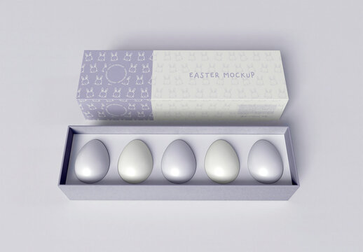 Easter Eggs in Box Mockup