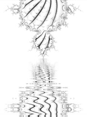 Obraz premium intricate black and white positive and negative fractal of leaf veins patterns and design