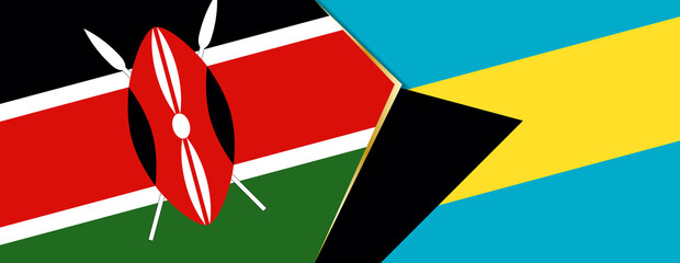 Kenya and The Bahamas flags, two vector flags.