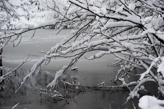Lac gel&eacute; en hiver