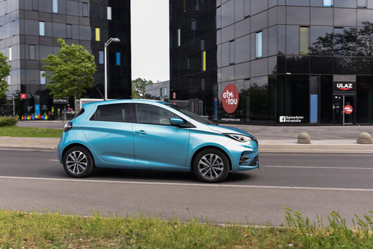 New Renault Zoe electrical car. New modern technology.