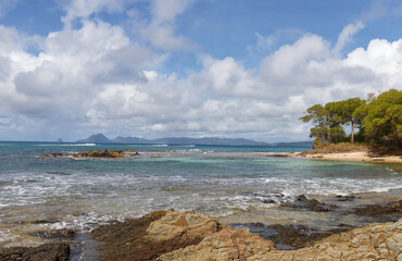 The picturesque Caribbean beach , Martinique island, French West Indies.