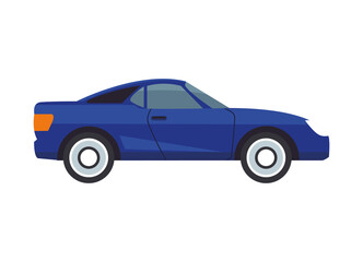 blue car vehicle color isolated icon