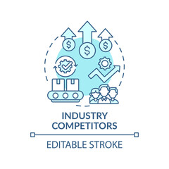 Fototapeta na wymiar Industry competitors concept icon. Competitive rivalry idea thin line illustration. Extending competition among existing firms. Vector isolated outline RGB color drawing. Editable stroke