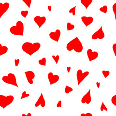 Seamless romantic pattern with hearts. Ready template for Valentine's day cards, print, poster, party. Vector design.