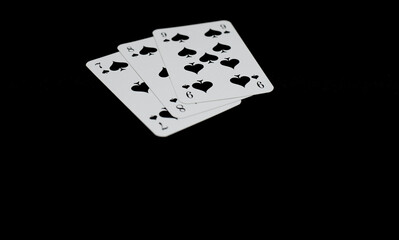 schwarzer Hintergrund, Spielkarten, gebacken, Spielkarten, Fliege, Jack