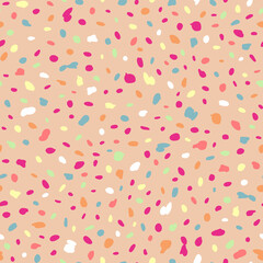 Random placed abstract dot elements seamless pattern with background.