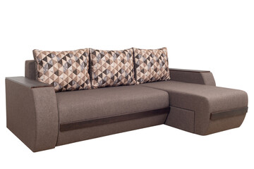  Brown sofa isolated on white include clipping path.