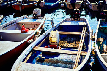 Boats in Bardolino Garda lake Italy