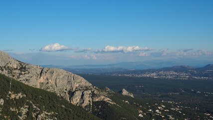 Breathtaking scenic view to Athens - Attica from top of Parnitha mountain, Greece