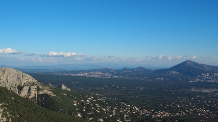 Breathtaking scenic view to Athens - Attica from top of Parnitha mountain, Greece
