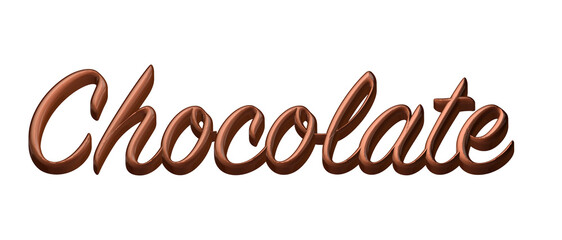 Chocolate word on a white background