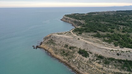 falaise de Leucate et son phare, Aude, Occitanie, France