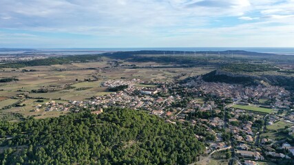 Naklejka premium survol des vignes dans le sud de la France