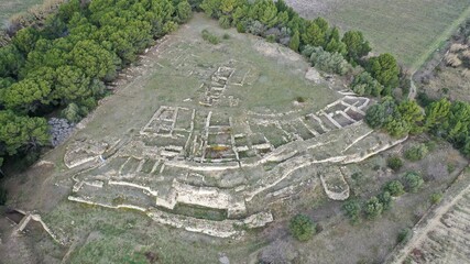 vue aérienne archéologique d'une ville romaine