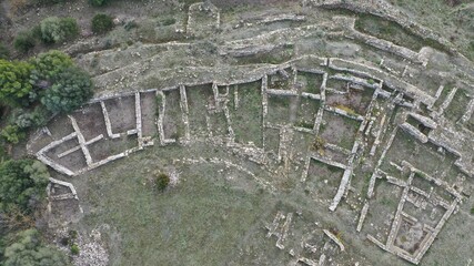 vue aérienne archéologique d'une ville romaine