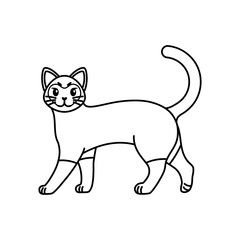 Isolated outline of a cat - Vector illustration