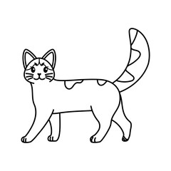 Isolated outline of a cat - Vector illustration