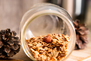 frasco de granola