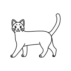 Isolated outline of a cat - Vector illustration