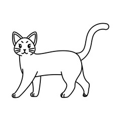 Isolated outline of a cat - Vector illustration