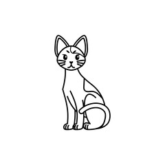 Isolated outline of a cat - Vector illustration