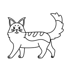 Isolated outline of a cat - Vector illustration