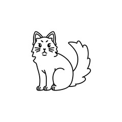 Fototapeta premium Isolated outline of a cat - Vector illustration