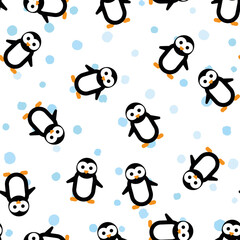 Funny Penguin seamless pattern