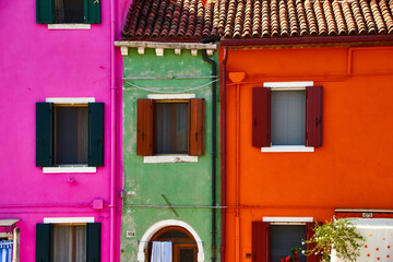Fototapeta na wymiar Burano Venice colorful houses