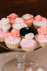 cupcakes with icing and sprinkles