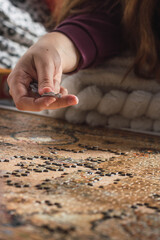 girl assembling a puzzle